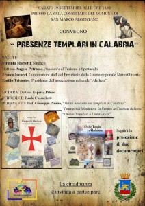 il 19 Settembre Giuseppe Pisano parlerà dei Templari a Montauro al convegno di San Marco Argentano