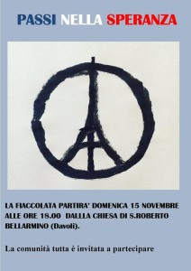 Davoli – Attentati Parigi, stasera fiaccolata di solidarietà “Passi nella speranza”