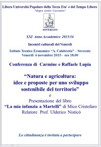 Soverato – Venerdì 6 Novembre conferenza di Carmine e Raffaele Lupia