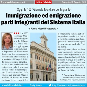 L’On. Fucsia Nissoli sulla 102ª Giornata Mondiale del Migrante