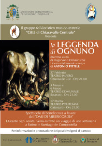La rappresentazione teatrale “La leggenda di Ognuno” a Chiaravalle, Soverato e Catanzaro