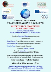 Infoday sui programmi europei a Vallefiorita