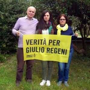 Giulio Regeni - genitori e sorella marzo 2016
