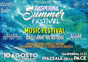 Mercoledì 10 Agosto la Seconda edizione di “Gasperina Summer Festival”