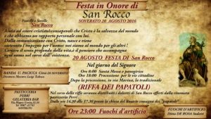 Soverato – Sabato 20 Agosto Festa in Onore di San Rocco