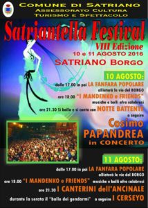 Il 10 e l’11 Agosto la “Satriantella Festival”