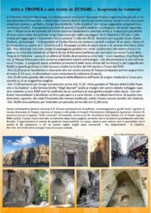 Gita del 9 Ottobre da Soverato alle grotte di Zungri e al centro storico di Tropea