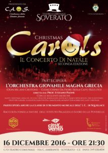 Soverato – Sabato 16 dicembre il “Christmas Carols, il concerto di Natale”