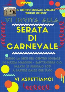 Nuovo direttivo e Festa di Carnevale al Centro Sociale Anziani Bruno Genco di Sant’Andrea Jonio