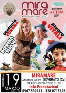 Domenica 19 Marzo show di Alvaro Vitali al Miramare di Soverato
