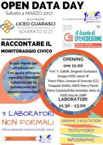 Sabato 4 Marzo “Open Data Day” al Liceo Scientifico di Soverato