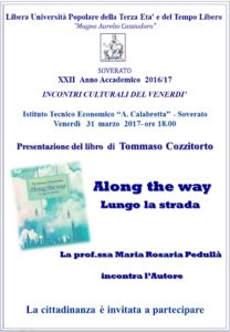 Soverato – Venerdì 31 Marzo la presentazione del libro “Along the way Lungo la strada”