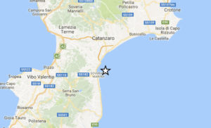 Lieve scossa di terremoto di magnitudo 2.5 a Soverato