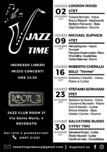 “Jazz Time”: Cartellone jazz di spessore al Jazz Club Room 21 di Soverato