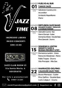 “Jazz Time” – Ancora quattro appuntamenti di musica live al Jazz Club Room 21 di Soverato