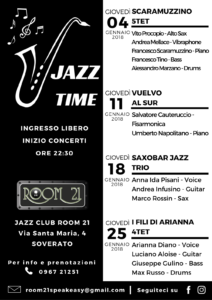 “Jazz Time”: continua la raffinata rassegna musicale al Jazz Club Room 21 di Soverato