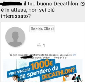 Truffe online con finti “Buoni Decathlon”, falsi messaggi per buoni da 1000 euro