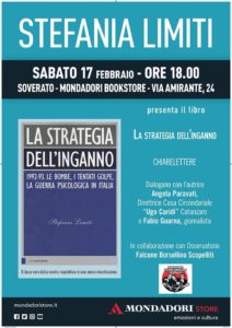 Sabato 17 Febbraio a Soverato la presentazione del libro “La strategia dell’inganno”