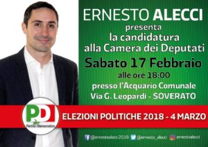 Soverato – Ernesto Alecci presenta la candidatura alla Camera dei Deputati