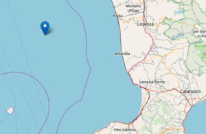 Scossa magnitudo 3.7 nella costa occidentale della Calabria