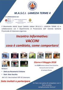 Il 4 Maggio a Lamezia Terme un incontro informativo sui vaccini