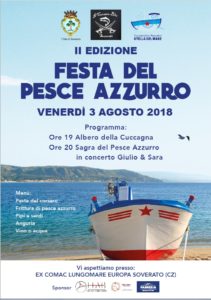 Soverato – Venerdì 3 Agosto la seconda edizione della Festa del Pesce Azzurro