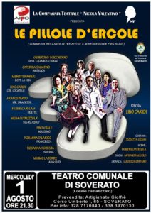 Teatro Soverato – Mercoledì 01 Agosto la commedia “Le Pillole d’Ercole”