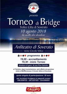 Venerdì 10 Agosto il Torneo di Bridge “Trofeo Città di Soverato”