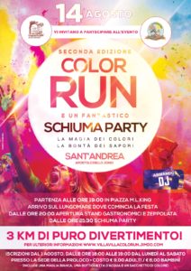 Il 14 Agosto a Sant’Andrea Apostolo dello Ionio la seconda edizione della Color Run e lo Schiuma Party
