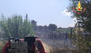 Davoli – Vasto incendio distrugge serre per coltivazione di ortaggi