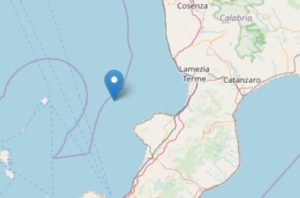Scossa di terremoto sulla costa tirrenica della Calabria