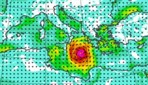Allerta Meteo – Il freddo innesca un violentissimo “Uragano Mediterraneo” sul mar Jonio