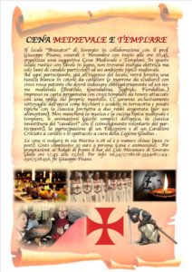 Venerdì 2 Novembre una Cena Medievale e Templare a Soverato