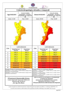 Allerta Meteo Rossa su Costa Jonica Crotonese – Catanzarese e Reggina