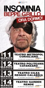 Beppe Grillo in arrivo in Calabria per 4 tappe del tour a Corigliano, Catanzaro, Reggio e Rende