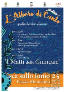 Giovedì 25 aprile a Isca sullo Ionio la XIV edizione dell’Albero di Canto