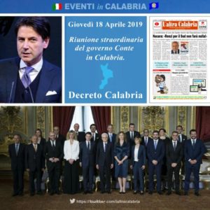 Consiglio dei Ministri il 18 aprile in Calabria