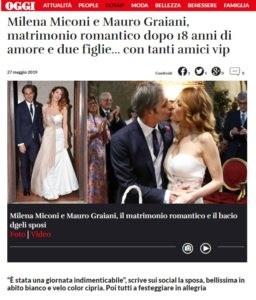 La stilista soveratese Azzurra Di Lorenzo veste l’attrice Milena Miconi per il suo matrimonio