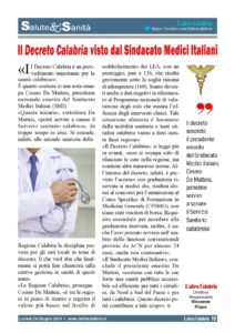 Sanità, il Decreto Calabria visto dal Sindacato Medici Italiani