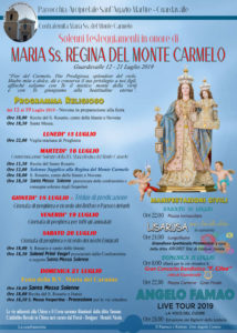 Guardavalle – Solenni festeggiamenti in onore di Maria Ss. Regina del Monte Carmelo