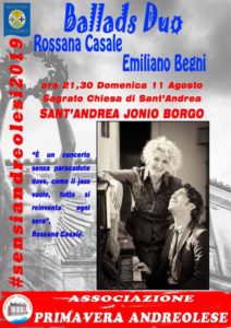 S. Andrea Jonio – Domenica 11 Agosto Rossana Casale in concerto