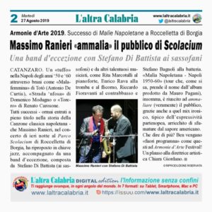 Roccelletta di Borgia, Massimo Ranieri “ammalia” Scolacium
