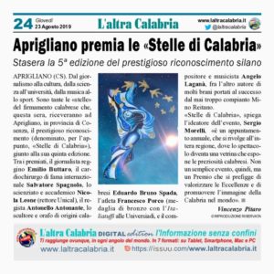 Aprigliano premia le “Stelle di Calabria”  2019