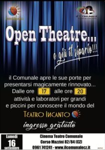 Il Comunale di Catanzaro presenta “Open Theatre”