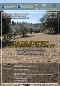 Mercoledì 2 ottobre presentazione della ricognizione archeologica del Locri survey – 2019