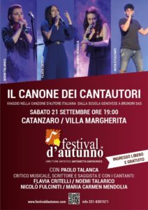 Al Festival d’Autunno  Paolo Talanca  spiega il Canone dei cantautori italiani