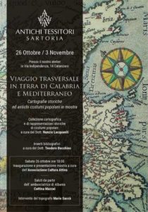 “Viaggio trasversale in terra di Calabria e Mediterraneo”: sabato 26 ottobre l’inanugurazione