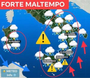 Maltempo – Ancora temporali e venti forti di burrasca sulla Calabria Jonica
