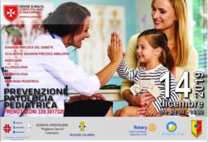 Il 14 dicembre il CISOM Calabria dedica una giornata “Prevenzione patologia pediatrica”