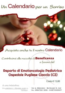 Un calendario di beneficenza a favore dell’Ematoncologia pediatrica di Catanzaro